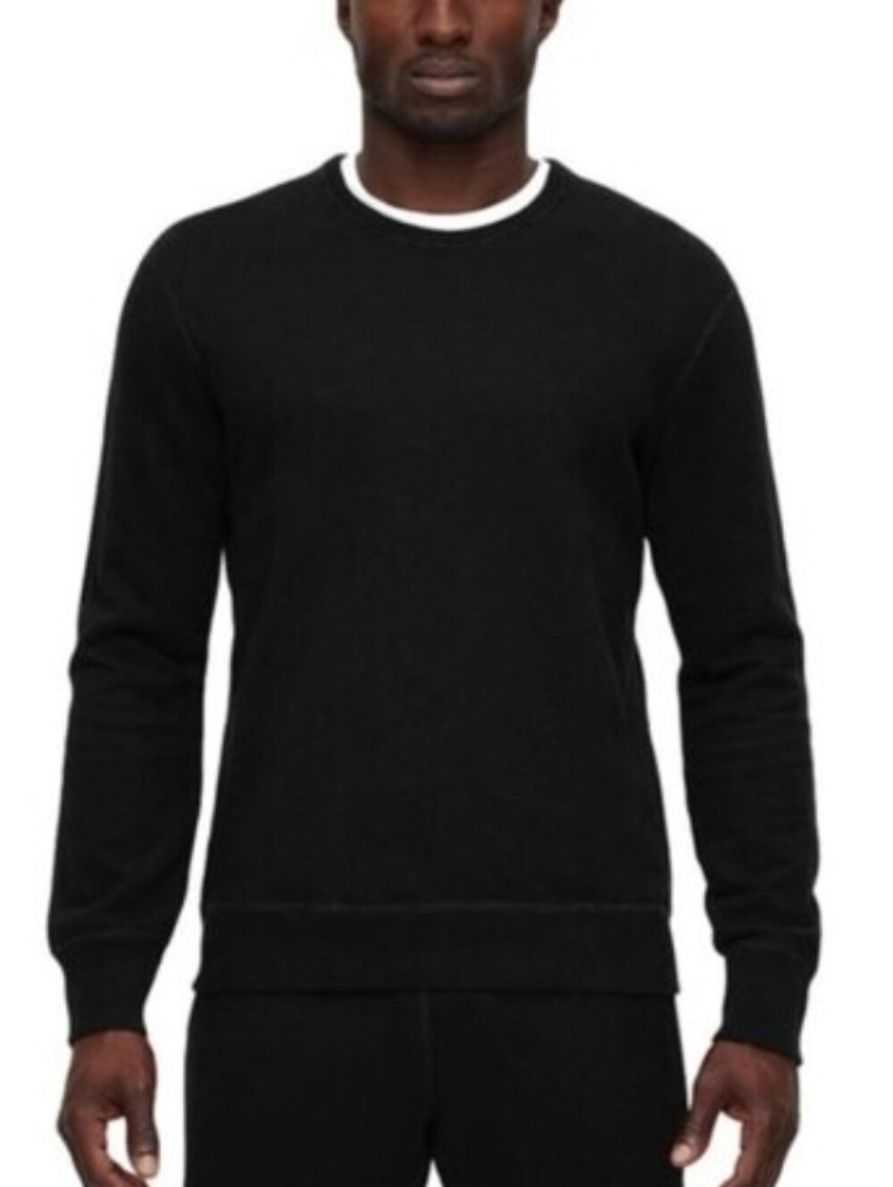 Reigning Champ Slim Sweatshirt Men M Black Side Zip Crewneck 100% Pima Cotton